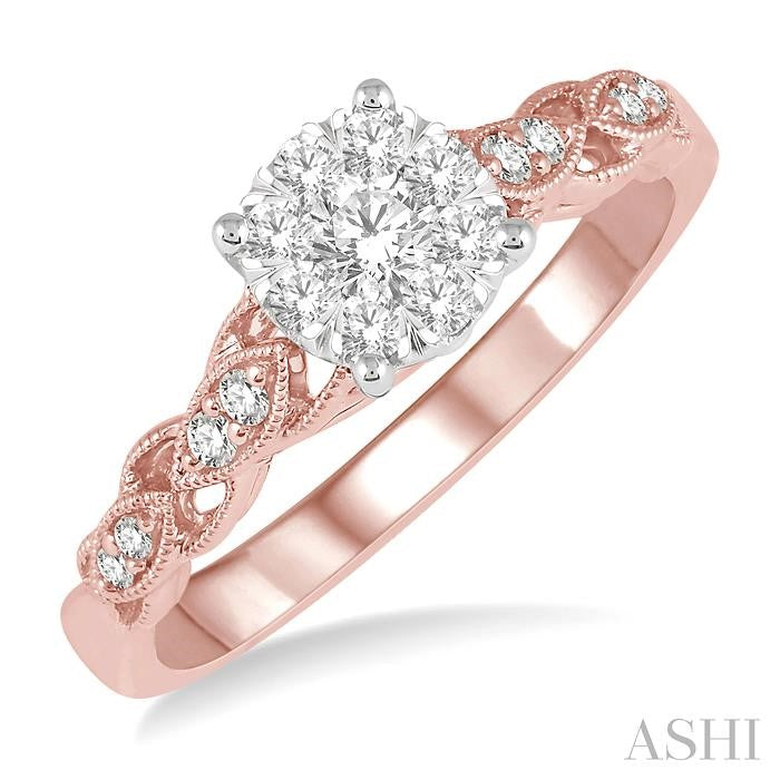Round Shape Lovebright Diamond Engagement Ring