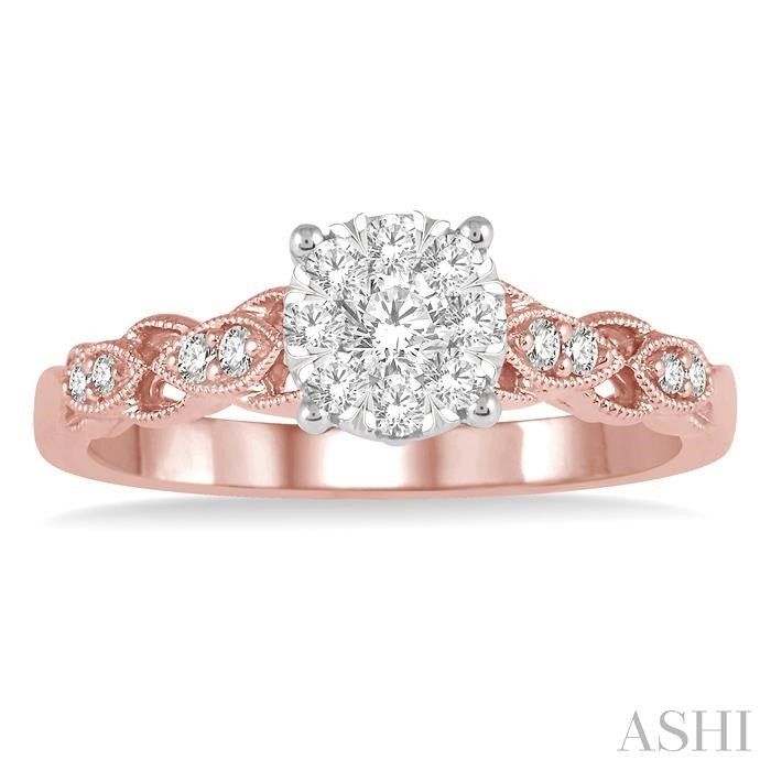 Round Shape Lovebright Diamond Engagement Ring