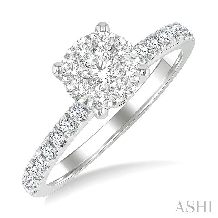 Round Shape Lovebright Diamond Engagement Ring