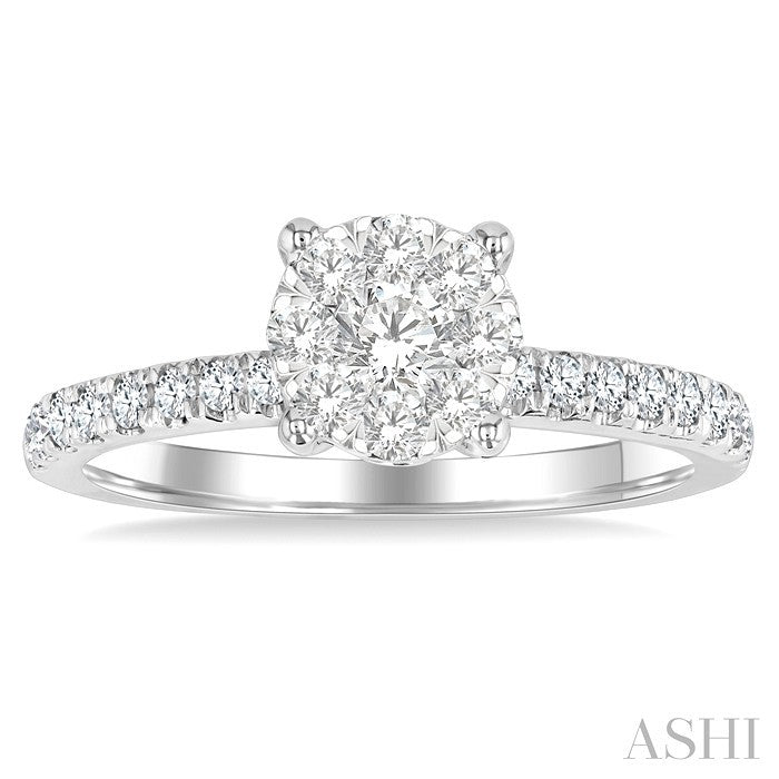 Round Shape Lovebright Diamond Engagement Ring