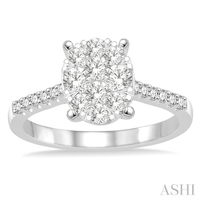Oval Shape Lovebright Diamond Engagement Ring