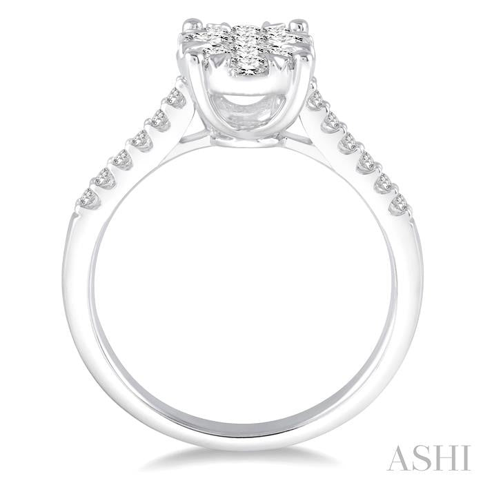 Oval Shape Lovebright Diamond Engagement Ring