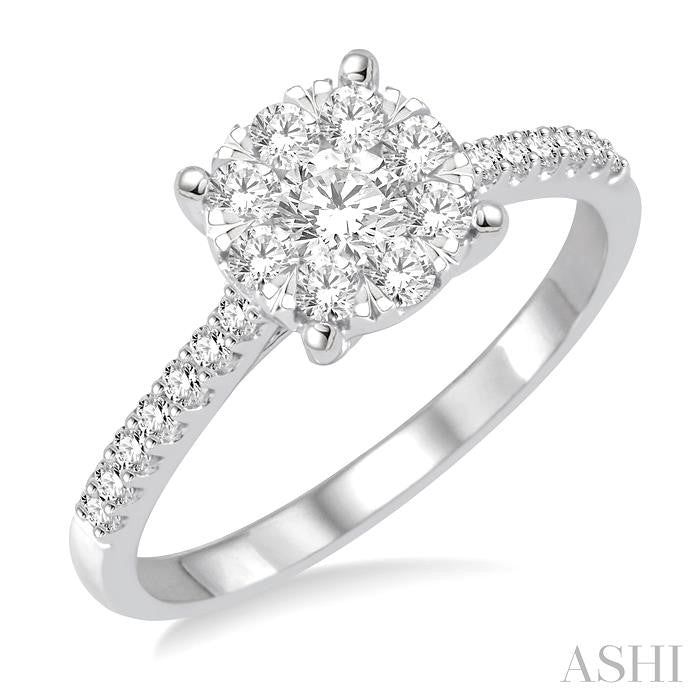 Round Shape Lovebright Diamond Engagement Ring