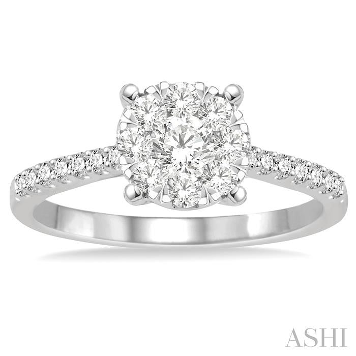 Round Shape Lovebright Diamond Engagement Ring