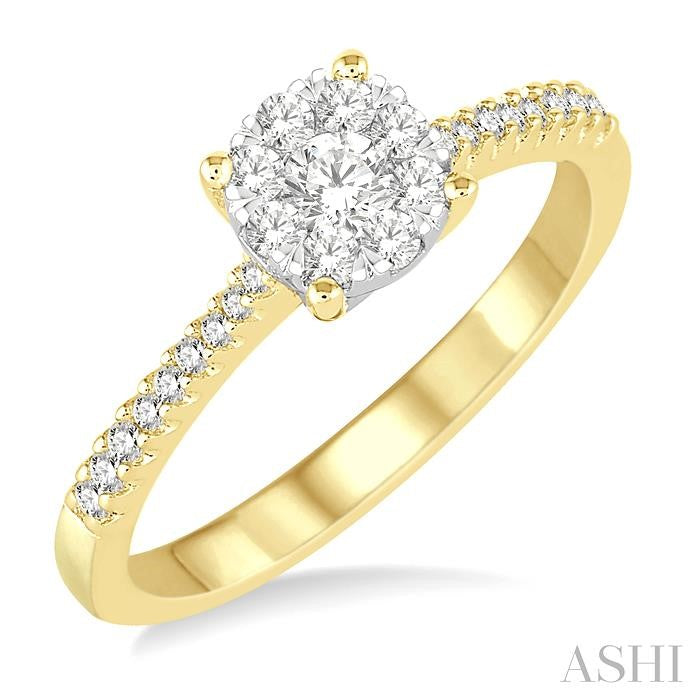 Round Shape Lovebright Diamond Engagement Ring