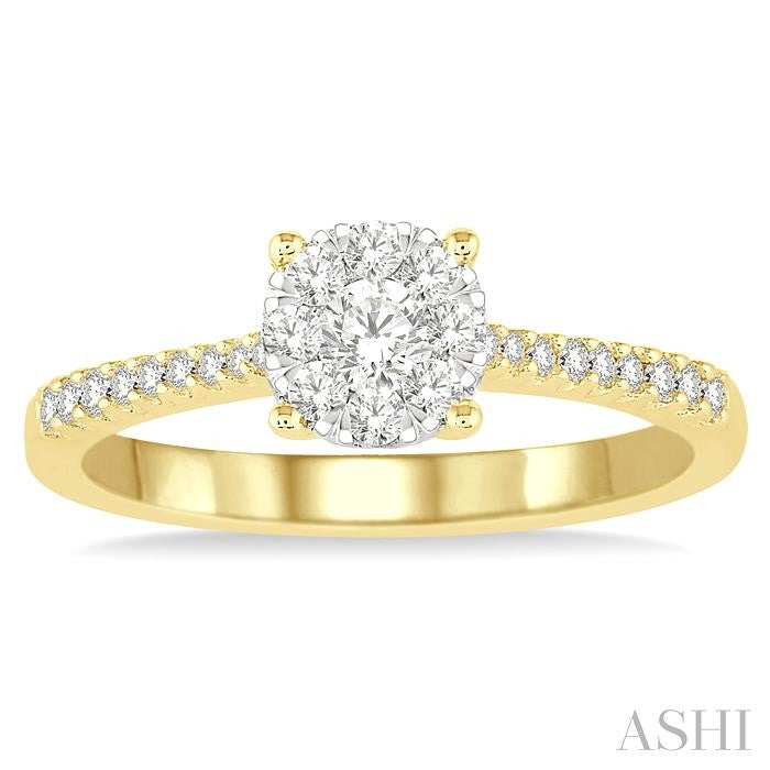 Round Shape Lovebright Diamond Engagement Ring