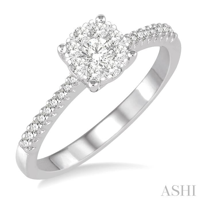 Round Shape Lovebright Diamond Engagement Ring