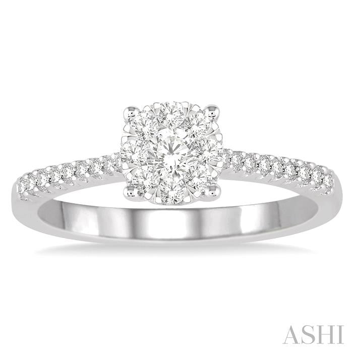 Round Shape Lovebright Diamond Engagement Ring