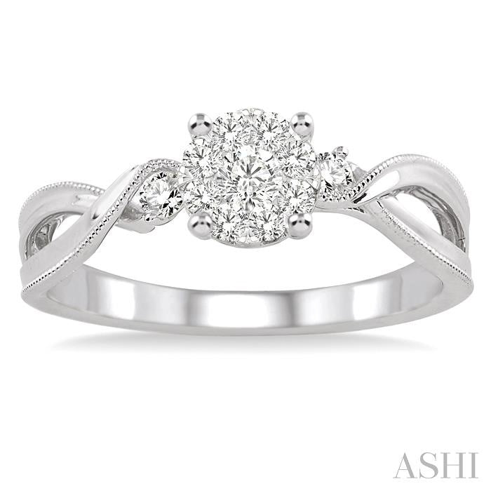 Round Shape Lovebright Diamond Engagement Ring