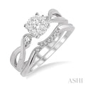 Round Shape Lovebright Diamond Wedding Set