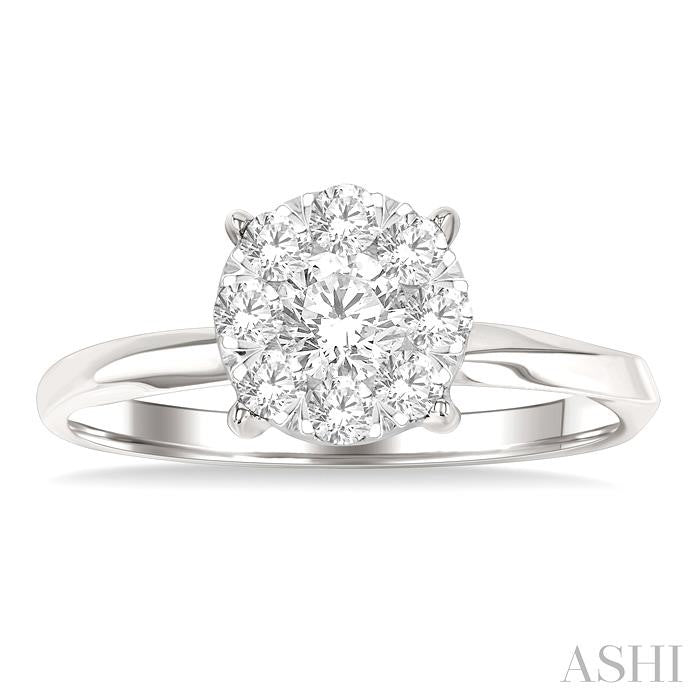 Round Shape Lovebright Diamond Engagement Ring
