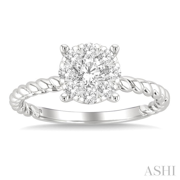 Round Shape Lovebright Diamond Engagement Ring