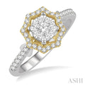 Round Shape Halo Lovebright Diamond Fashion Ring