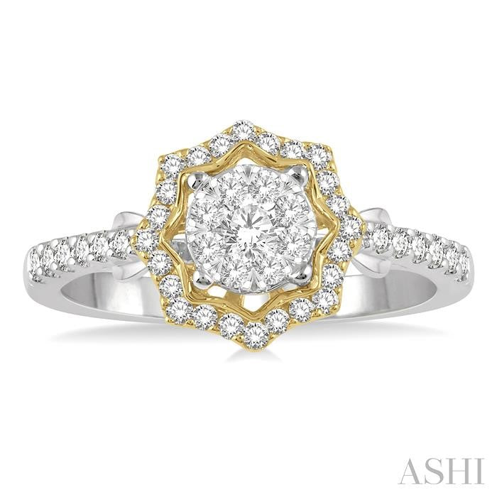 Round Shape Halo Lovebright Diamond Fashion Ring