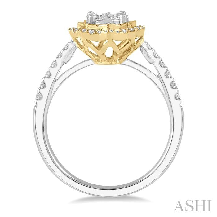 Round Shape Halo Lovebright Diamond Fashion Ring