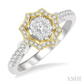 Round Shape Halo Lovebright Diamond Fashion Ring