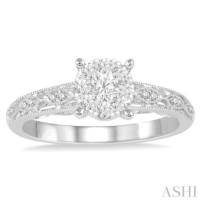 Round Shape Lovebright Diamond Engagement Ring