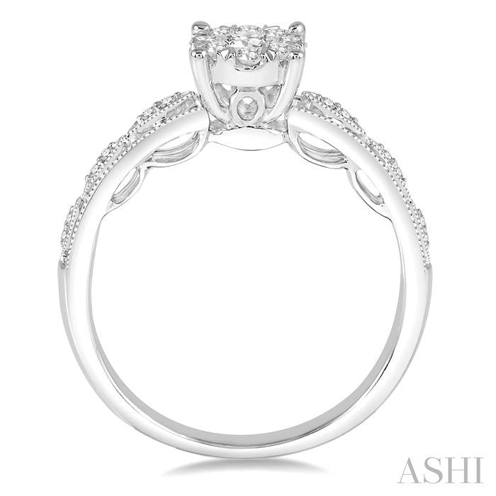 Round Shape Lovebright Diamond Engagement Ring
