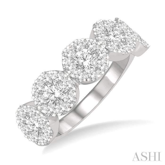 Round Shape 5 Stone Lovebright Essential Diamond Wedding Band
