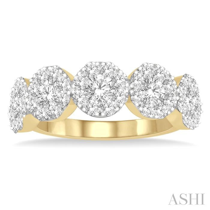 Round Shape 5 Stone Lovebright Essential Diamond Wedding Band