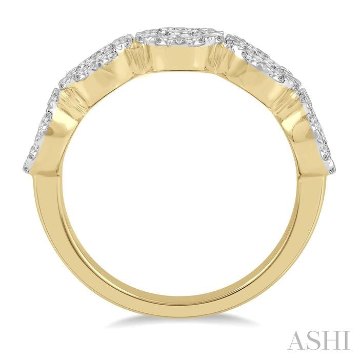 Round Shape 5 Stone Lovebright Essential Diamond Wedding Band