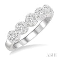 Round Shape 5 Stone Lovebright Essential Diamond Wedding Band