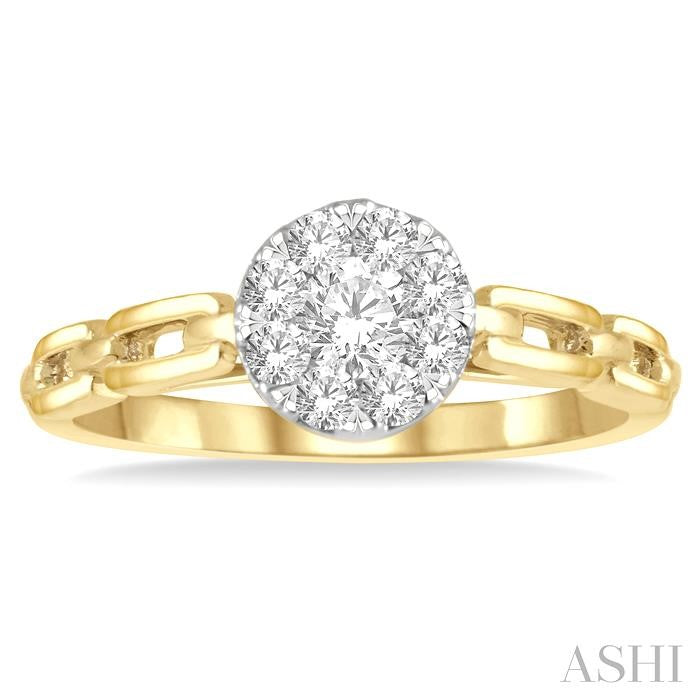 Round Shape Paperclip Lovebright Diamond Fashion Ring