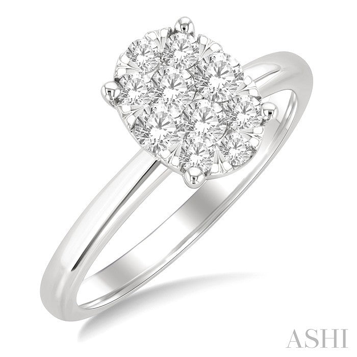Oval Shape Lovebright Diamond Engagement Ring