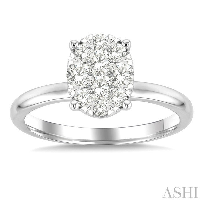 Oval Shape Lovebright Diamond Engagement Ring
