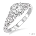 Princess Shape Semi-Mount Diamond Engagement Ring