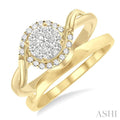Round Shape Lovebright Halo Diamond Wedding Set
