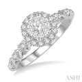 Round Shape Halo Lovebright Diamond Engagement Ring