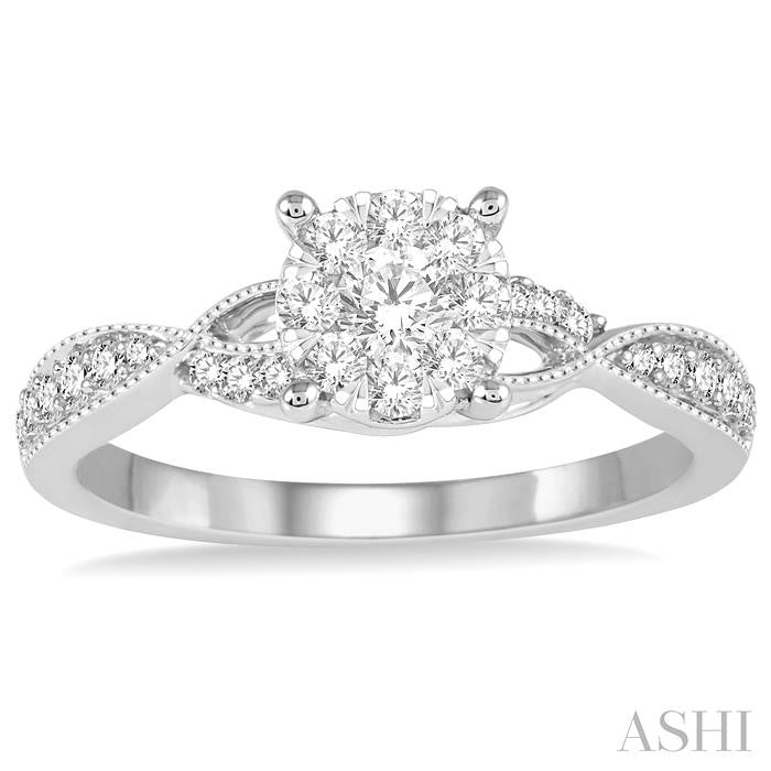 Round Shape Lovebright Diamond Engagement Ring