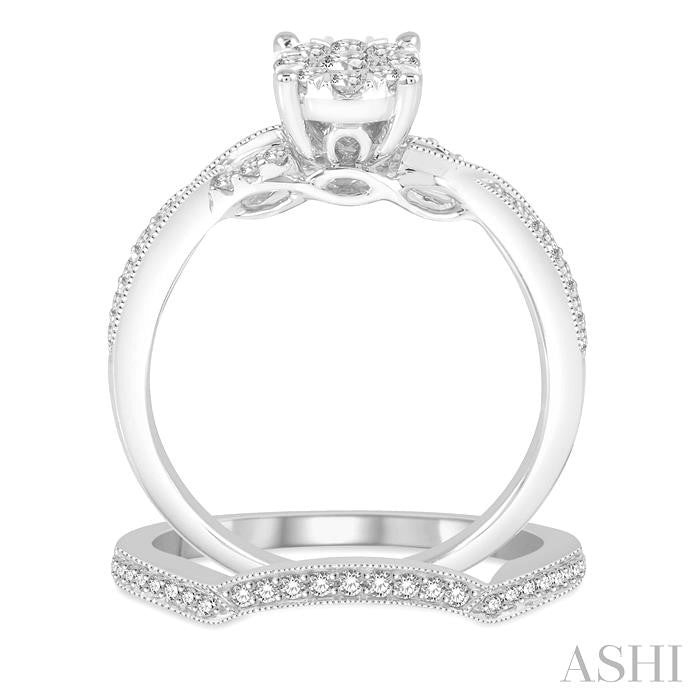 Round Shape Lovebright Diamond Wedding Set