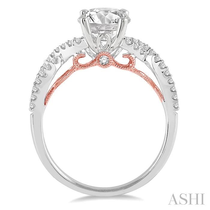 Round Shape Semi-Mount Diamond Engagement Ring