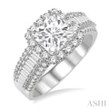 Cushion Shape Semi-Mount Halo Diamond Engagement Ring