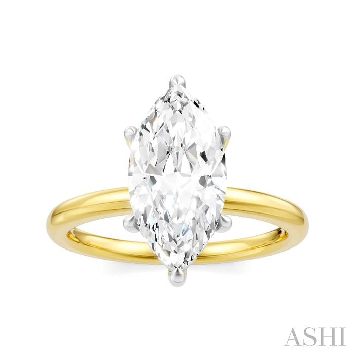 Marquise Shape Semi-Mount Diamond Engagement Ring