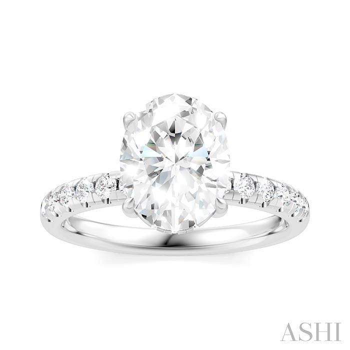 Oval Shape Semi-Mount Diamond Engagement Ring