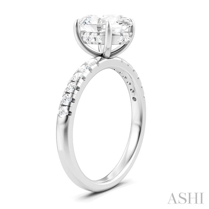 Oval Shape Semi-Mount Diamond Engagement Ring
