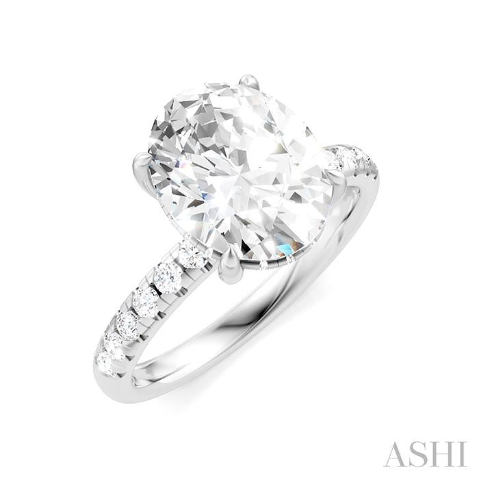 Oval Shape Semi-Mount Diamond Engagement Ring