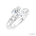 Round Shape Semi-Mount Diamond Engagement Ring