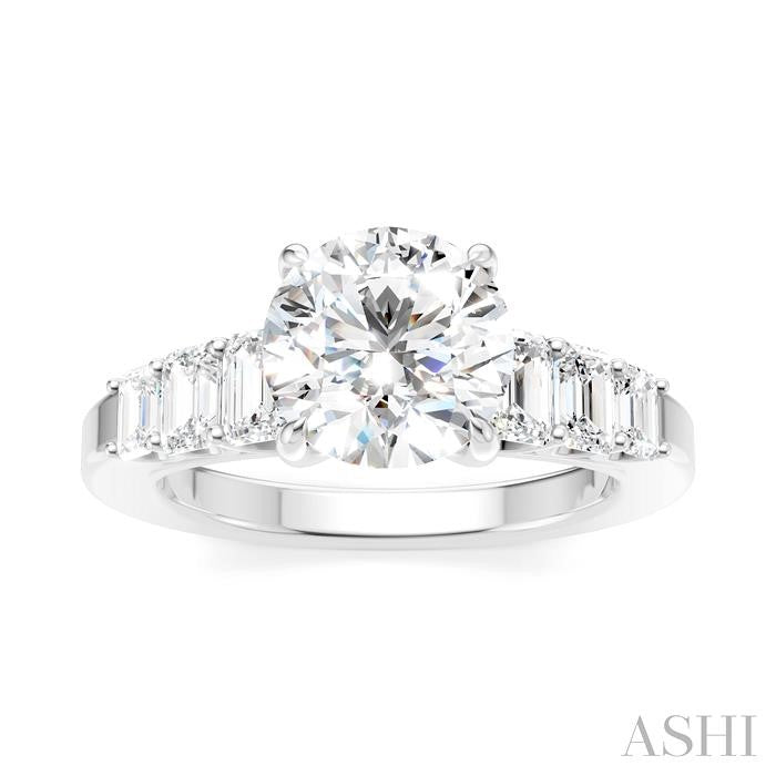 Round Shape Semi-Mount Diamond Engagement Ring