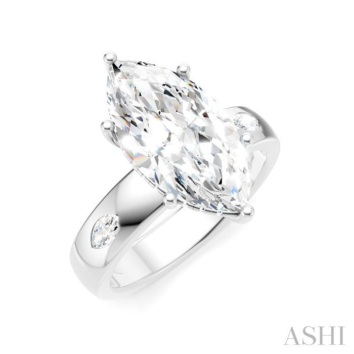 Marquise Shape Semi-Mount Diamond Engagement Ring