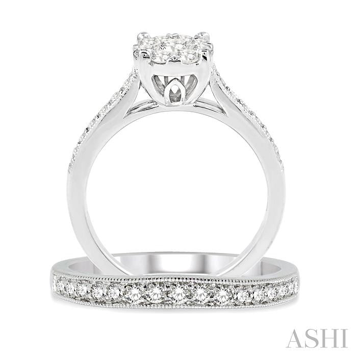 Round Shape Lovebright Diamond Wedding Set