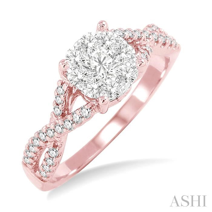 Round Shape Lovebright Diamond Engagement Ring