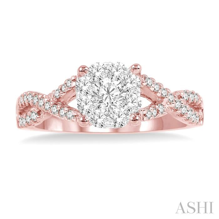 Round Shape Lovebright Diamond Engagement Ring