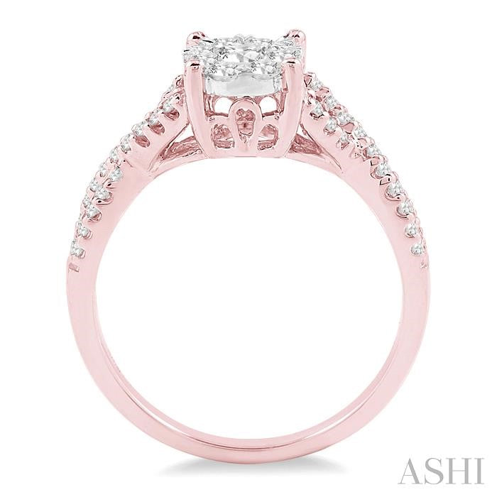 Round Shape Lovebright Diamond Engagement Ring