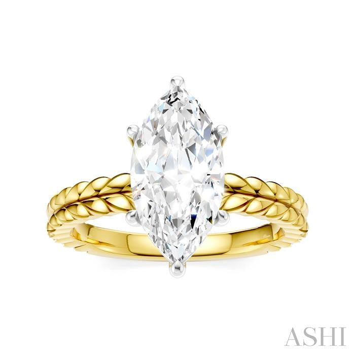Marquise Shape Semi-Mount Diamond Engagement Ring