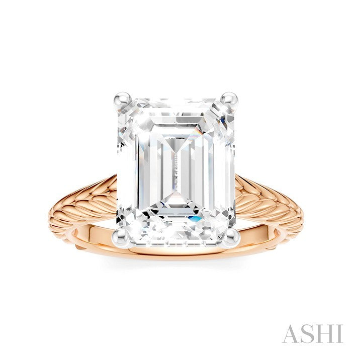 Emerald Shape Semi-Mount Diamond Engagement Ring