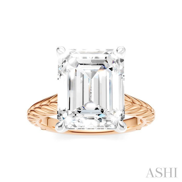 Emerald Shape Semi-Mount Diamond Engagement Ring